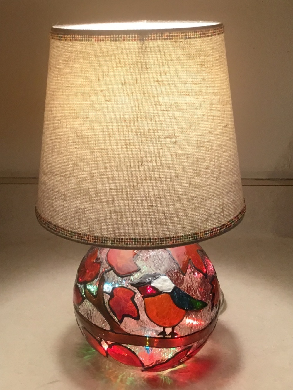 New, HandPainted Stained glass lamp